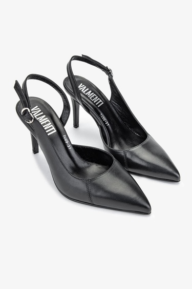  Valmenti Tpillo Kadın Siyah Hakiki Deri Topuklu Ayakkabı