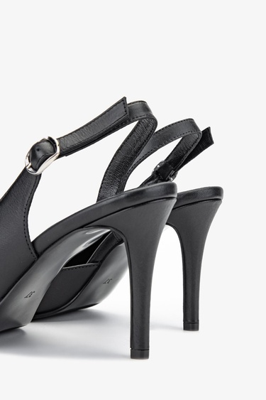  Valmenti Tpillo Kadın Siyah Hakiki Deri Topuklu Ayakkabı