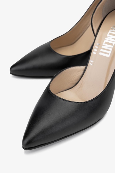  Valmenti Avıor Kadın Siyah Hakiki Deri Topuklu Ayakkabı