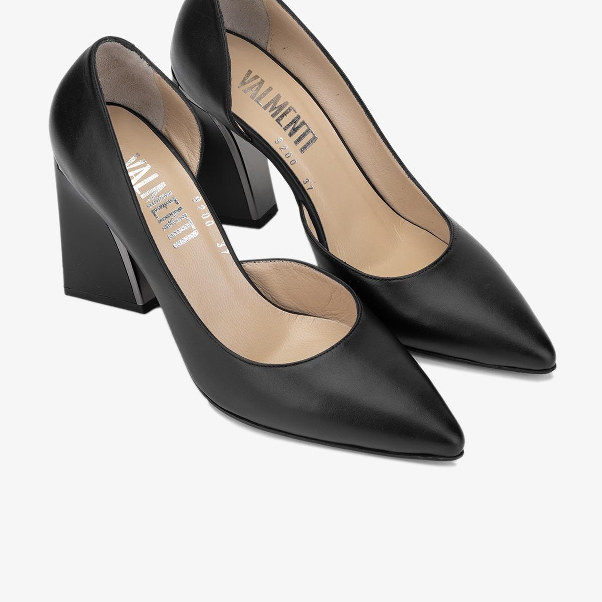 Valmenti Avıor Kadın Siyah Hakiki Deri Topuklu Ayakkabı