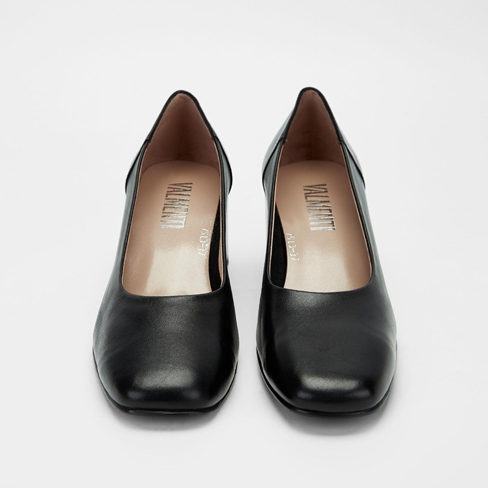 Valmenti Kadın Siyah anl Hakiki Deri Topuklu Ayakkabı