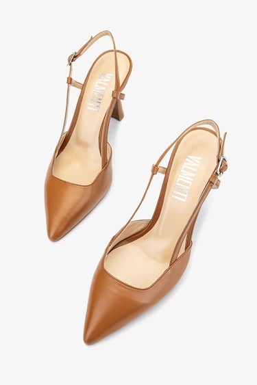  Valmenti Zirkon Kadın Taba Hakiki Deri Topuklu Ayakkabı