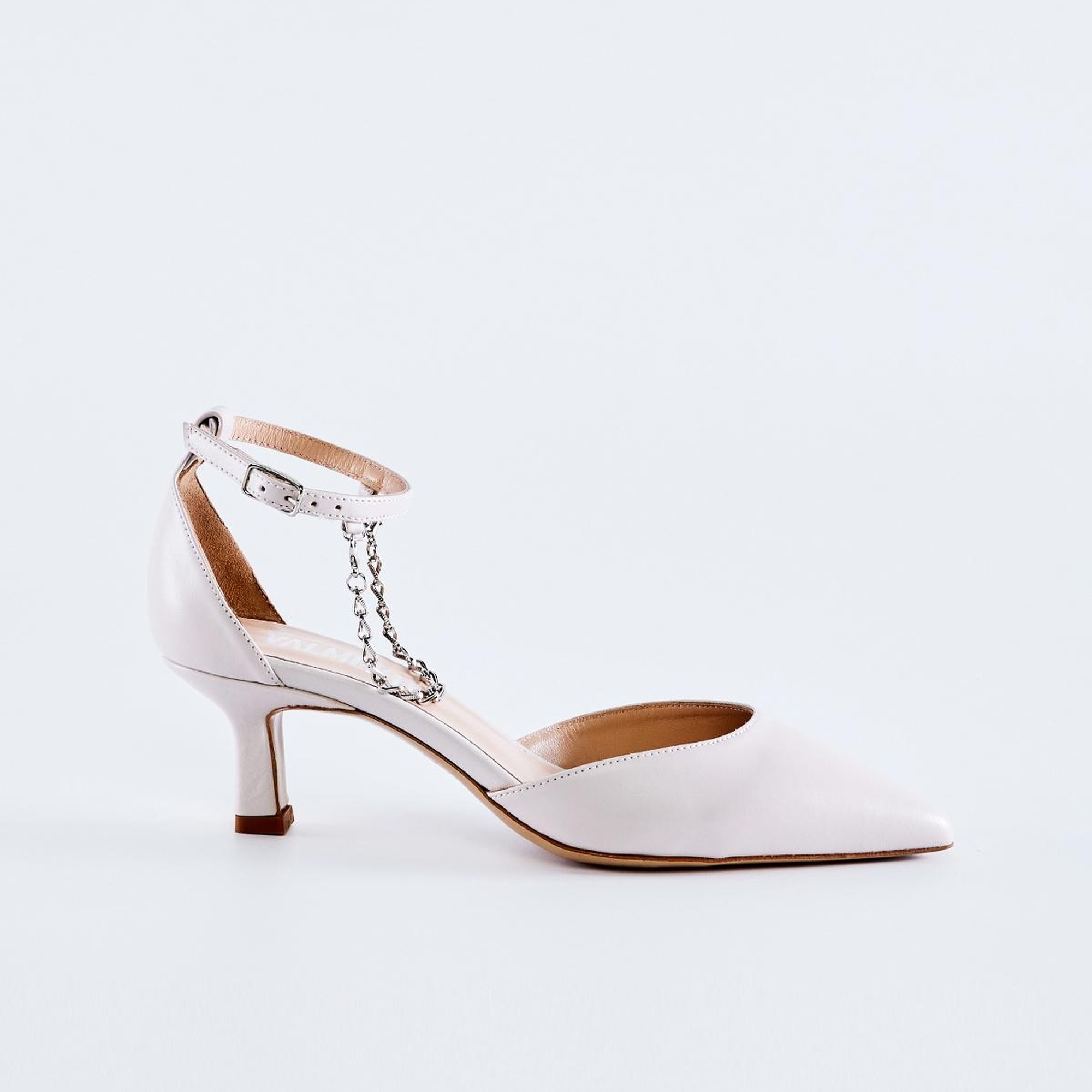 Valmenti Bianca Kadın Beyaz Hakiki Deri Topuklu Ayakkabı