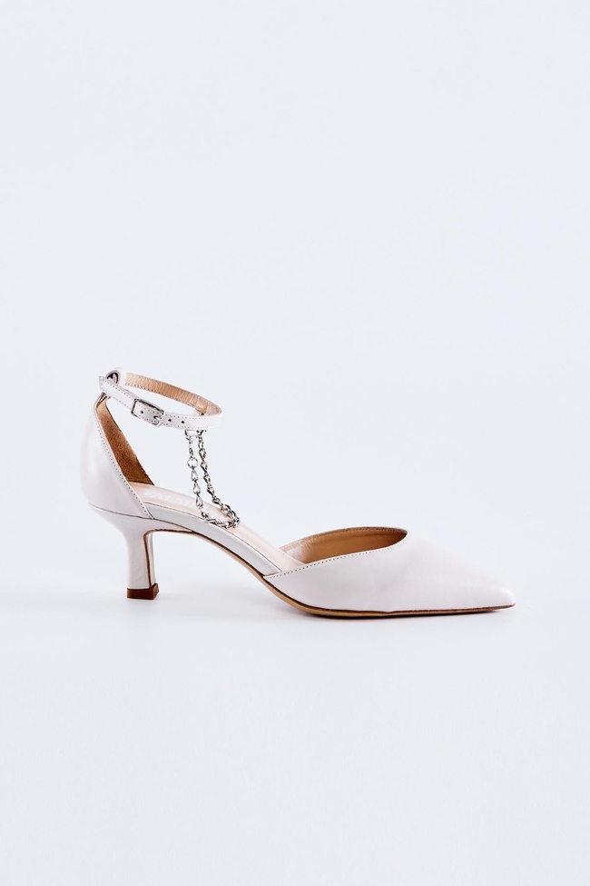  Valmenti Bianca Kadın Beyaz Hakiki Deri Topuklu Ayakkabı