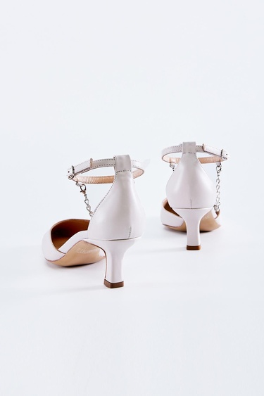  Valmenti Bianca Kadın Beyaz Hakiki Deri Topuklu Ayakkabı