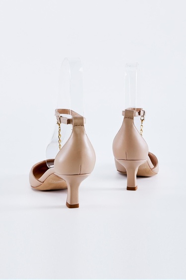  Valmenti Bianca Kadın Nude Hakiki Deri Topuklu Ayakkabı