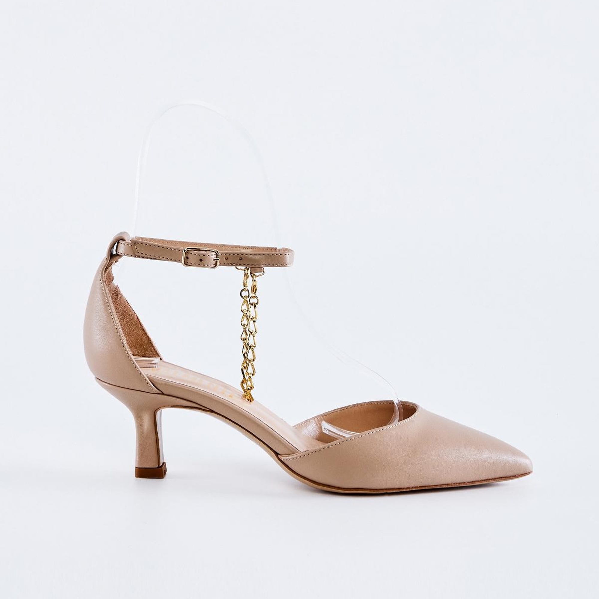 Valmenti Bianca Kadın Nude Hakiki Deri Topuklu Ayakkabı