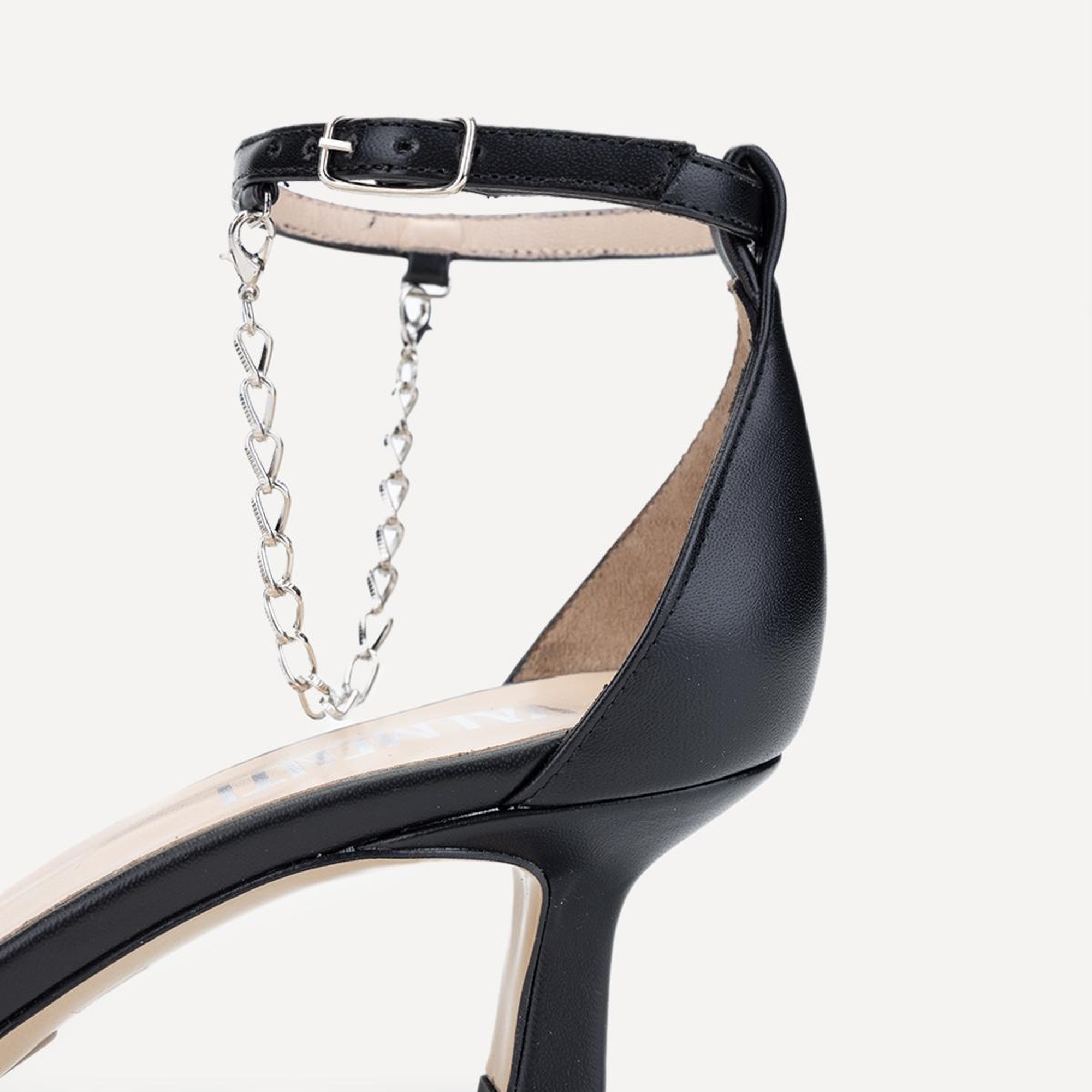 Valmenti Bianca Kadın Siyah Hakiki Deri Topuklu Ayakkabı