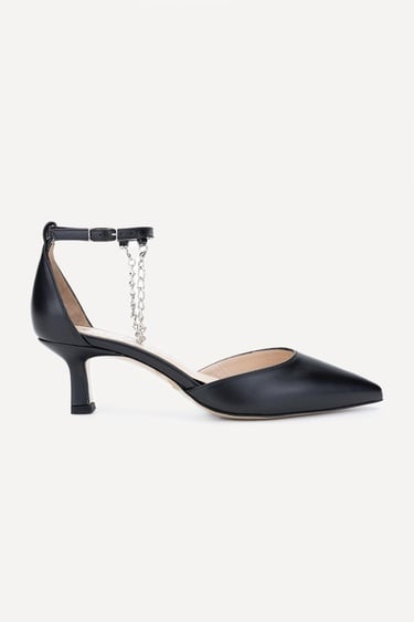  Valmenti Bianca Kadın Siyah Hakiki Deri Topuklu Ayakkabı