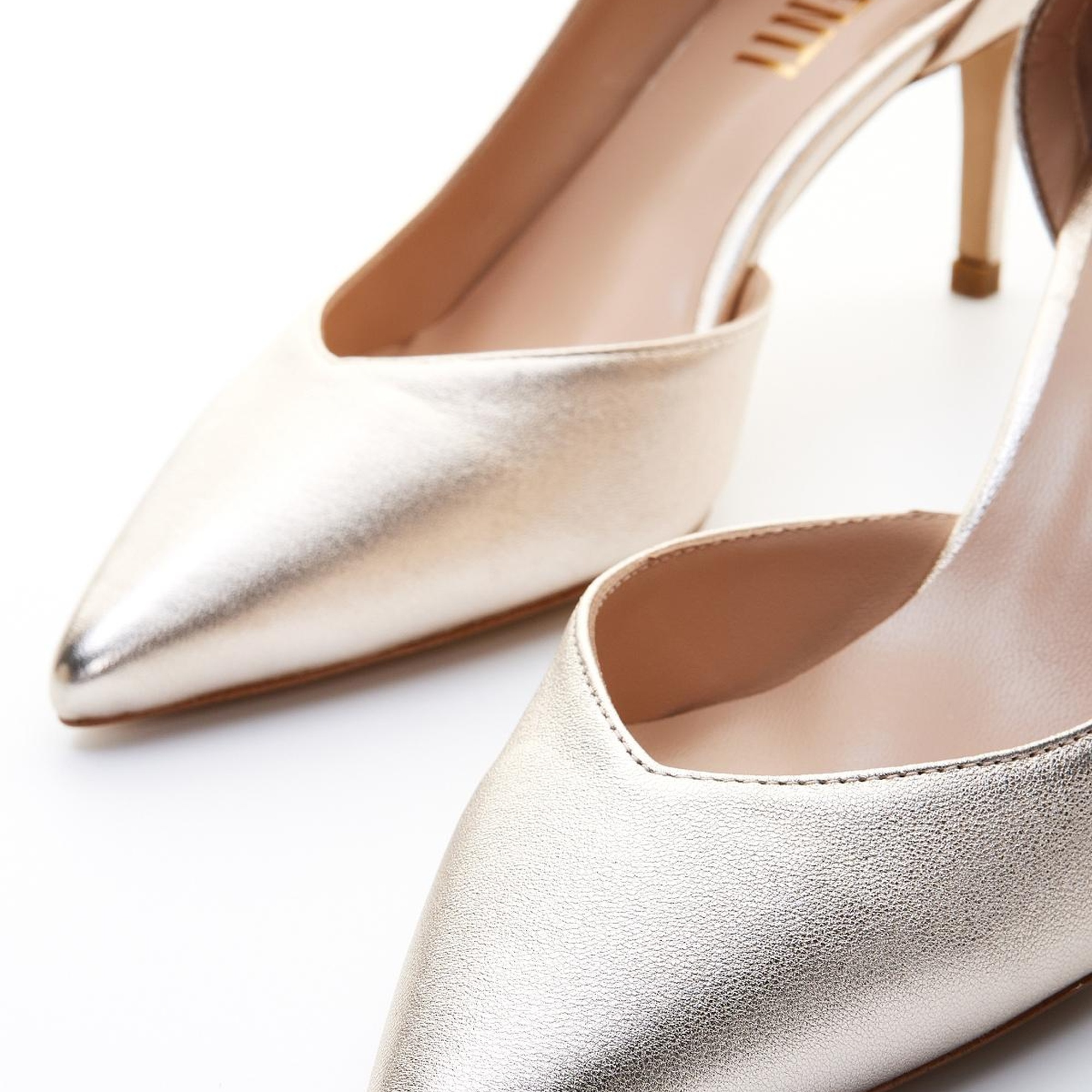 Valmenti Ricci Kadın Dore Hakiki Deri Topuklu Ayakkabı