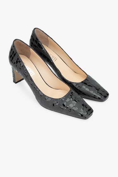  Valmenti Nexy Kadın Siyah Hakiki Deri Topuklu Ayakkabı
