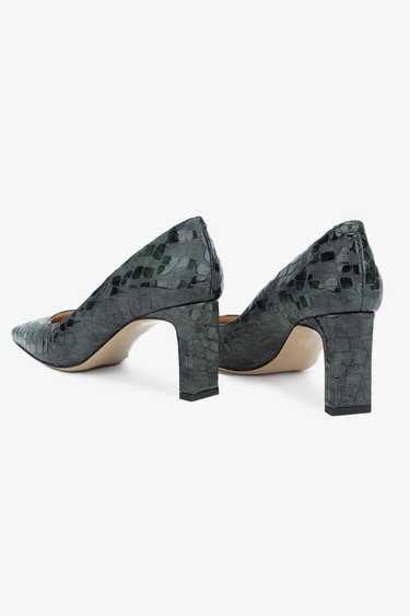  Valmenti Nexy Kadın Yeşil Hakiki Deri Topuklu Ayakkabı