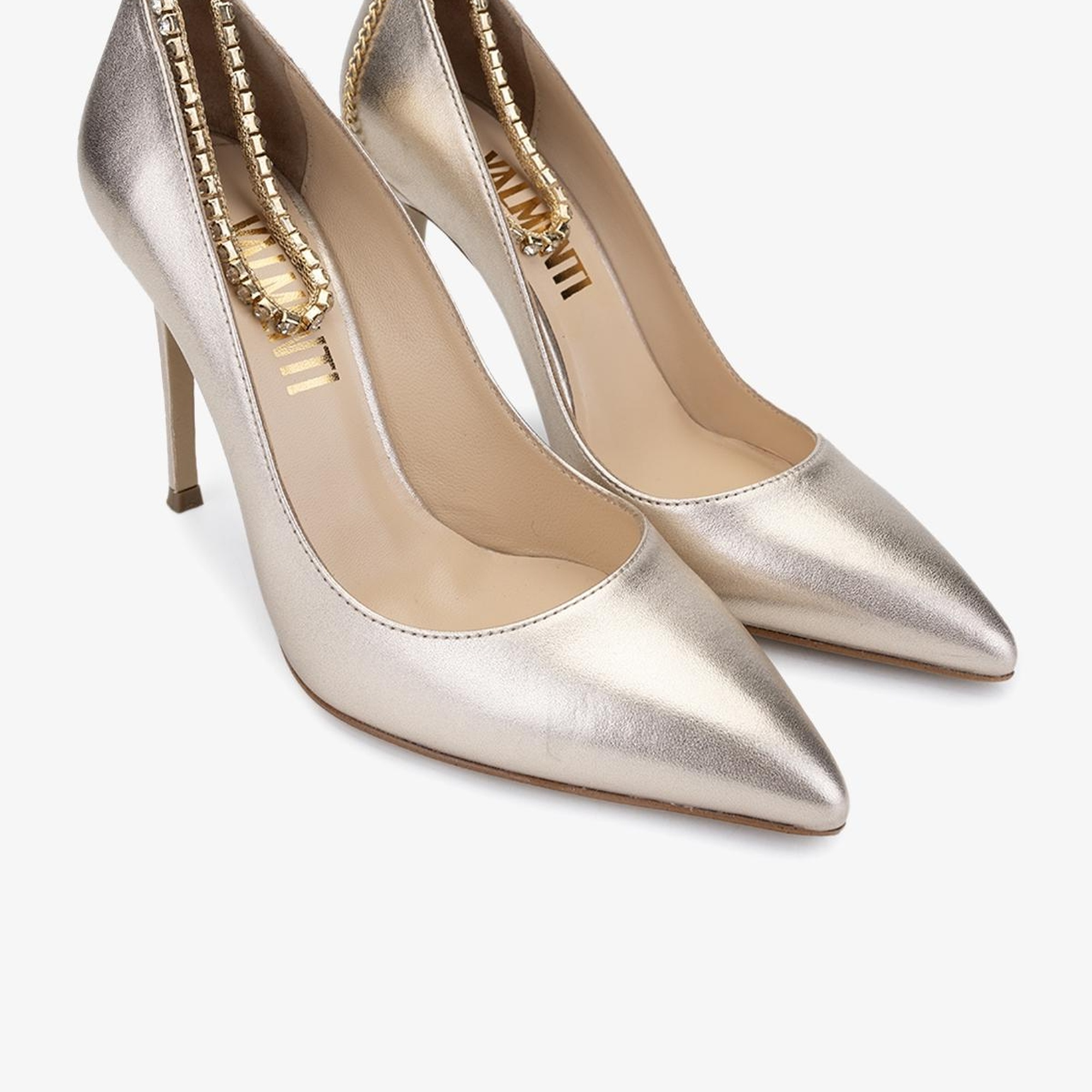 Valmenti Star Kadın Gold Hakiki Deri Topuklu Ayakkabı