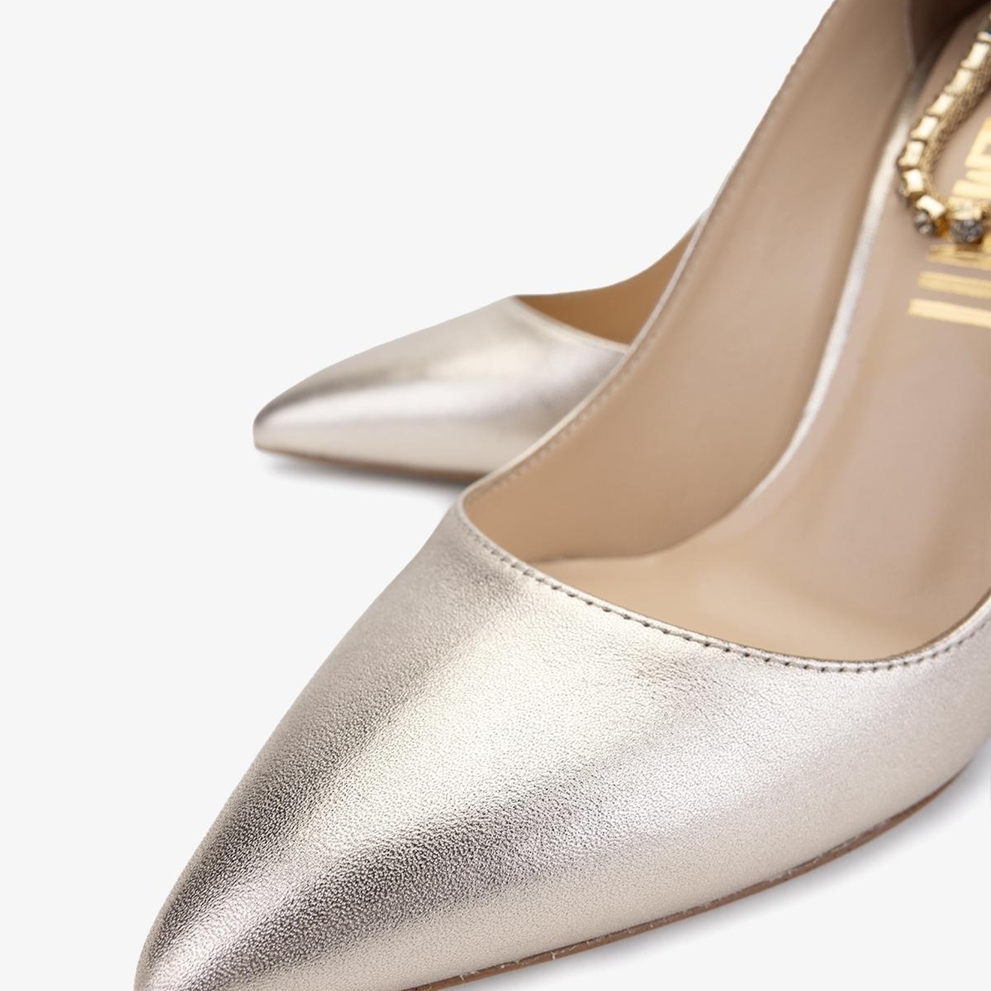 Valmenti Star Kadın Gold Hakiki Deri Topuklu Ayakkabı