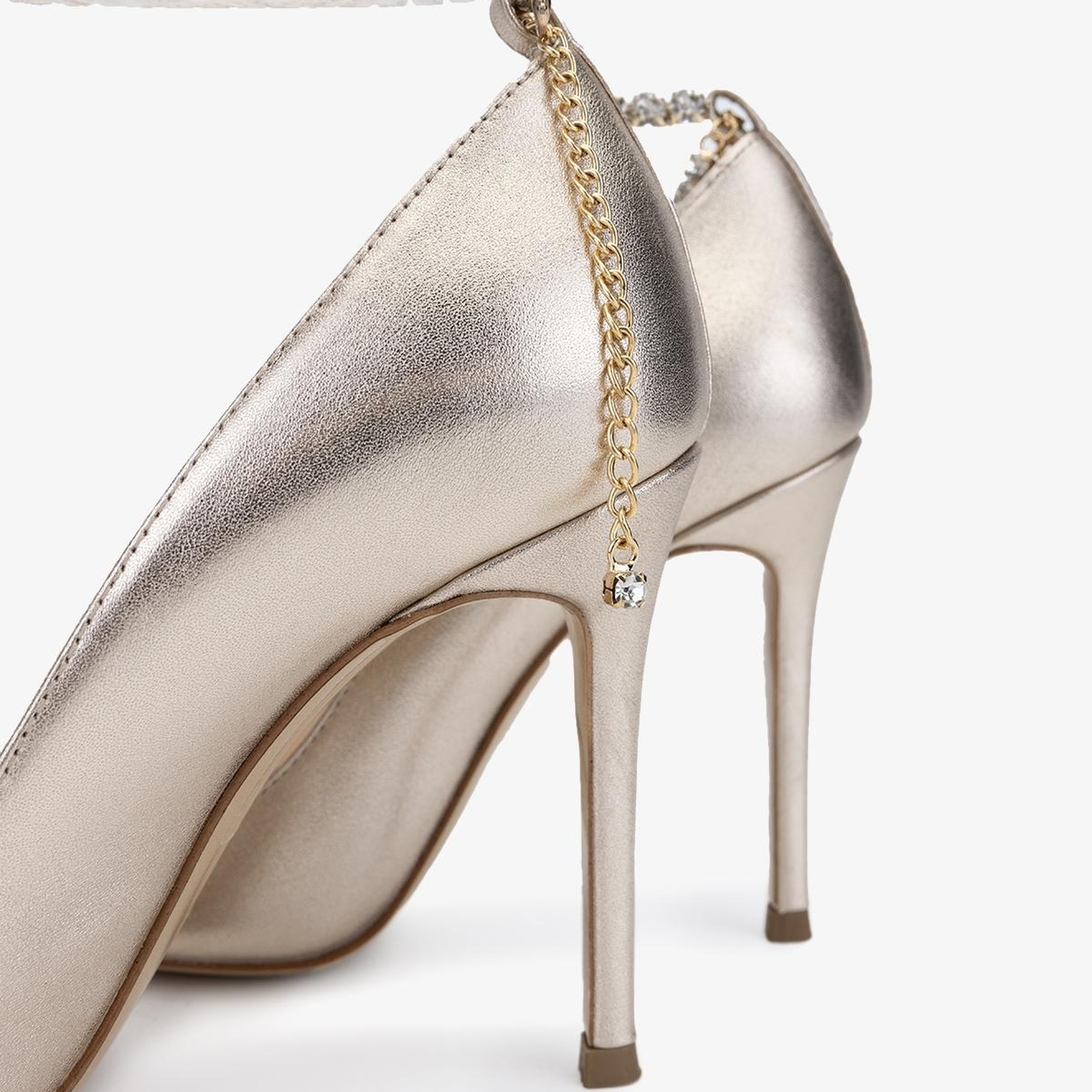 Valmenti Star Kadın Gold Hakiki Deri Topuklu Ayakkabı