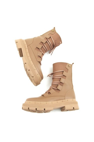  Tamer Tanca Kadın Hakiki Deri Bej Casual Bot