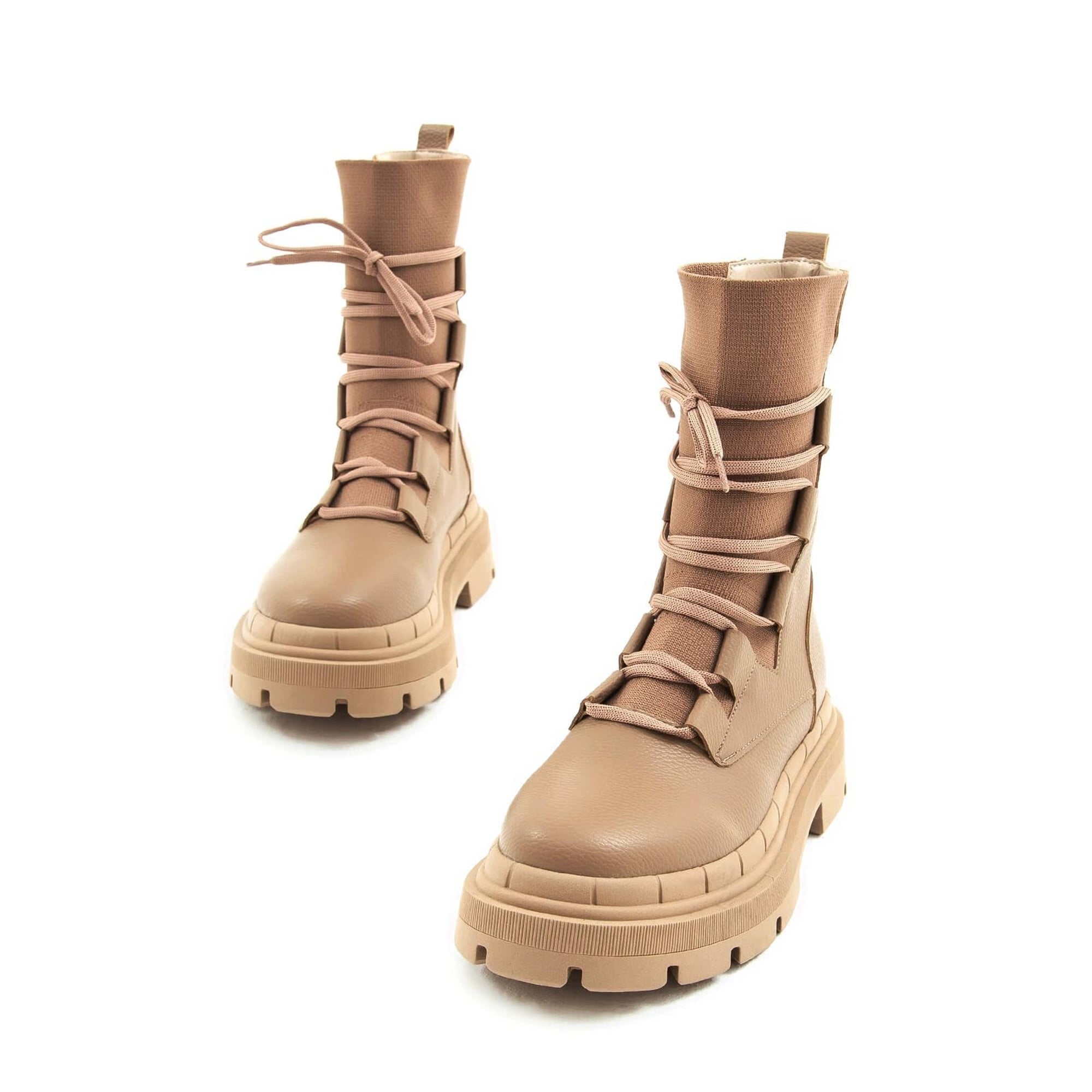 Tamer Tanca Kadın Hakiki Deri Bej Casual Bot