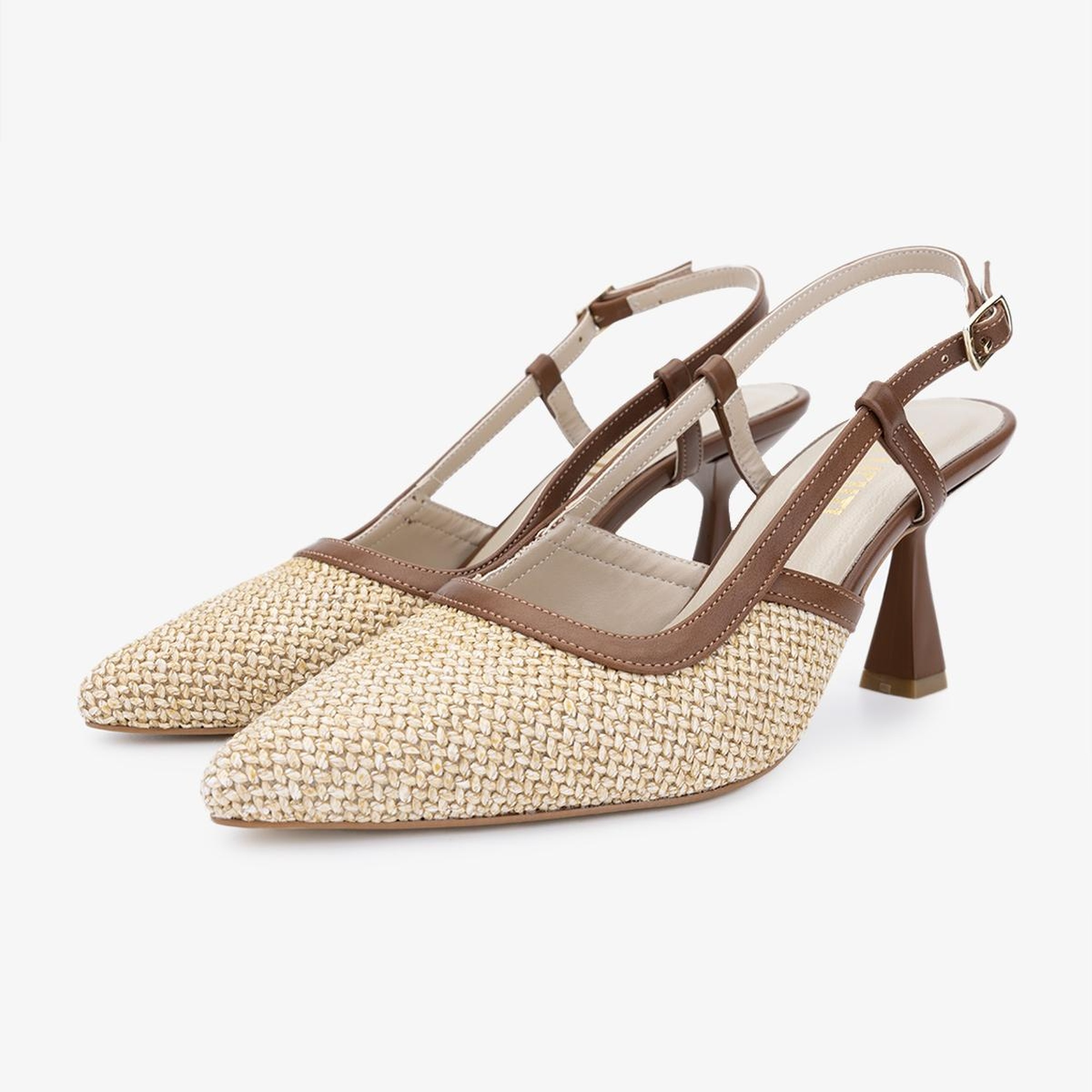 Valmenti tinni Kadın Natural Hasır Tekstil Topuklu Ayakkabı