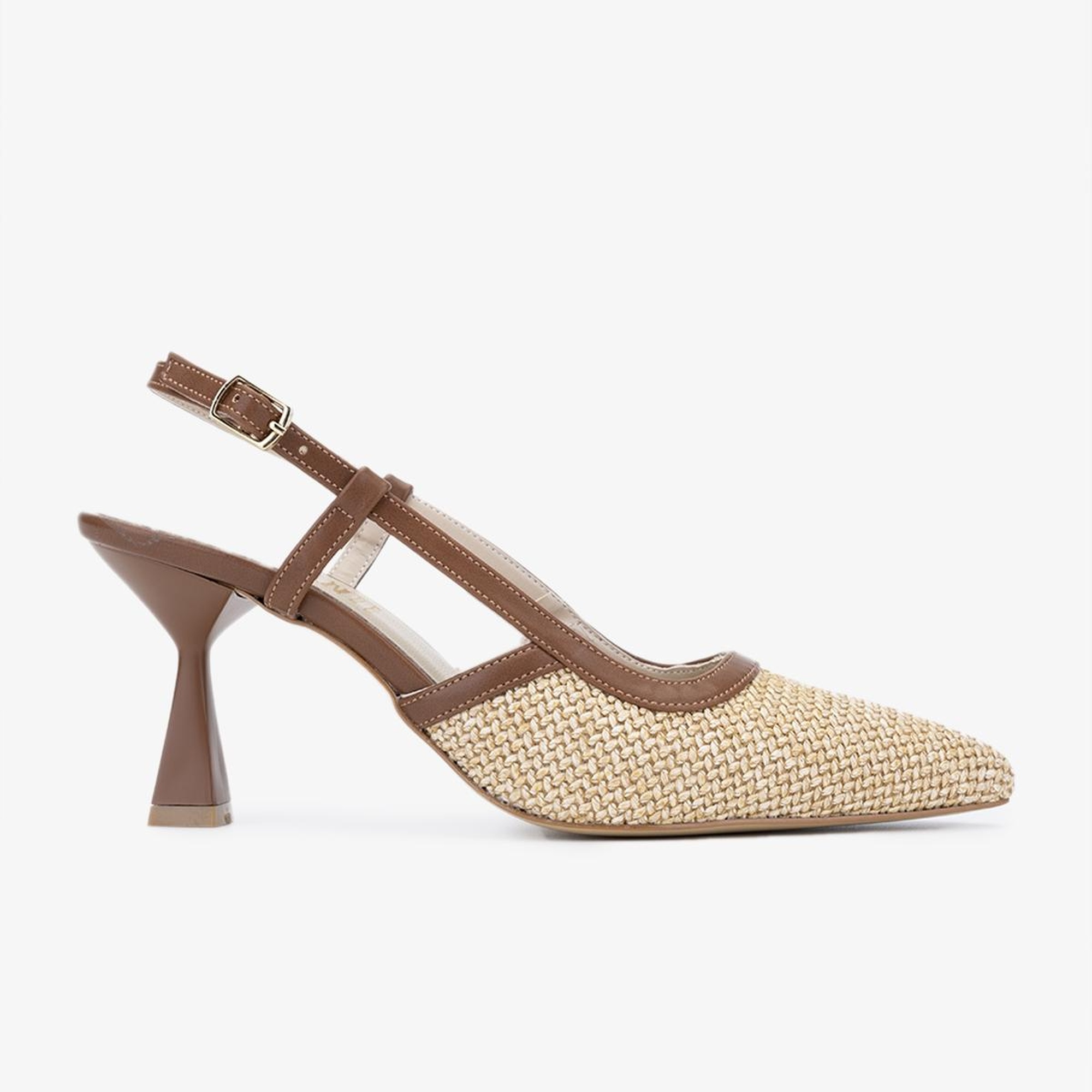 Valmenti tinni Kadın Natural Hasır Tekstil Topuklu Ayakkabı