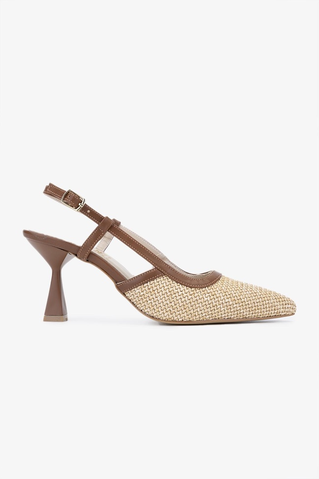  Valmenti tinni Kadın Natural Hasır Tekstil Topuklu Ayakkabı
