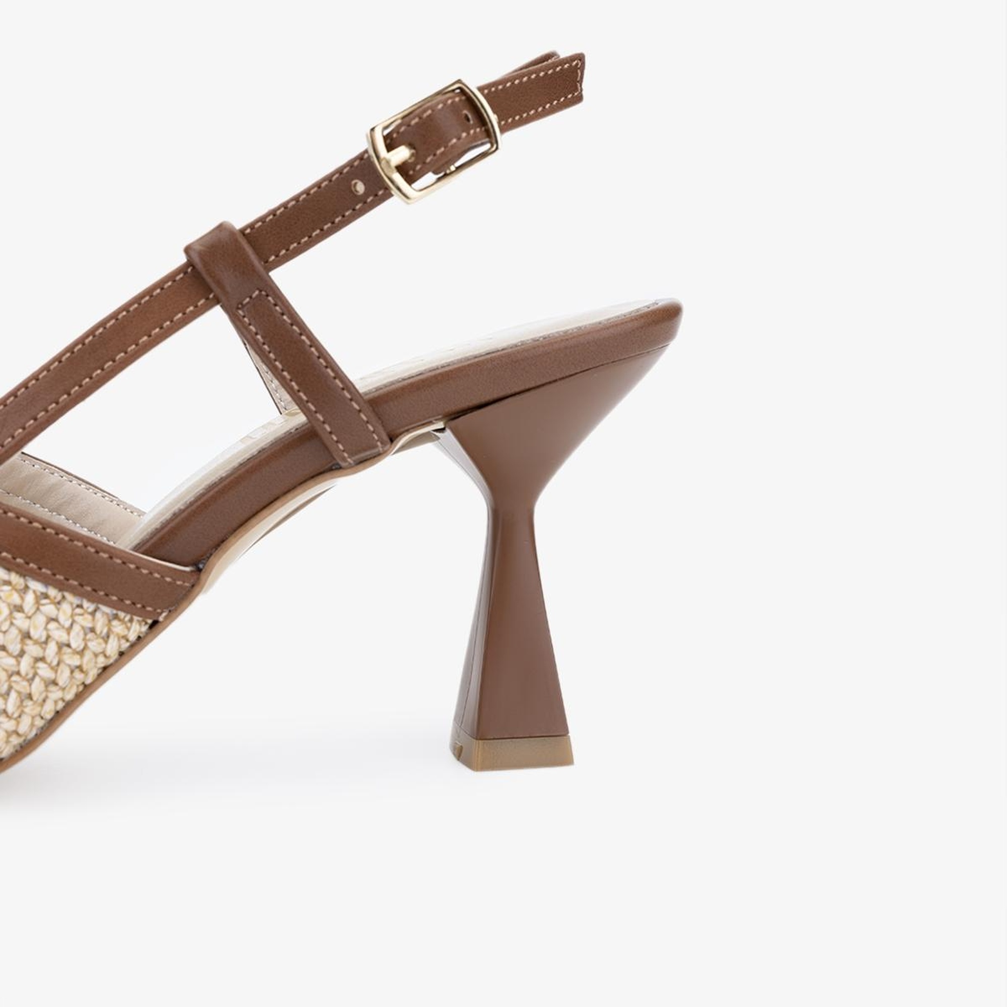 Valmenti tinni Kadın Natural Hasır Tekstil Topuklu Ayakkabı