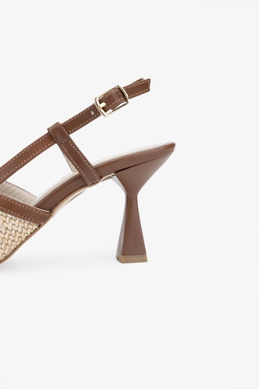  Valmenti tinni Kadın Natural Hasır Tekstil Topuklu Ayakkabı