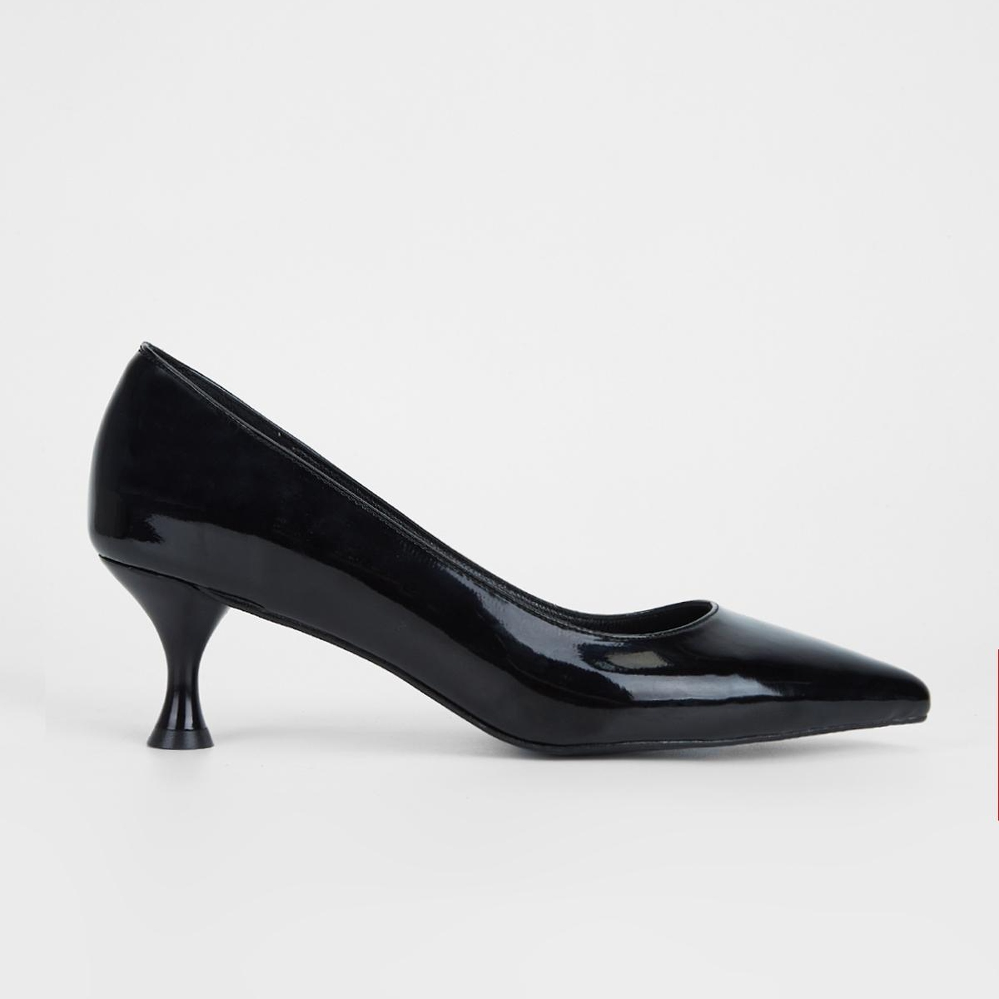 Valmenti Kadın Siyah Rugan Vegan Topuklu Ayakkabı