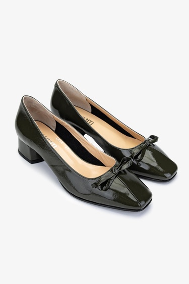  Valmenti Kadın Hakiki Deri Yeşil Topuklu Ayakkabı