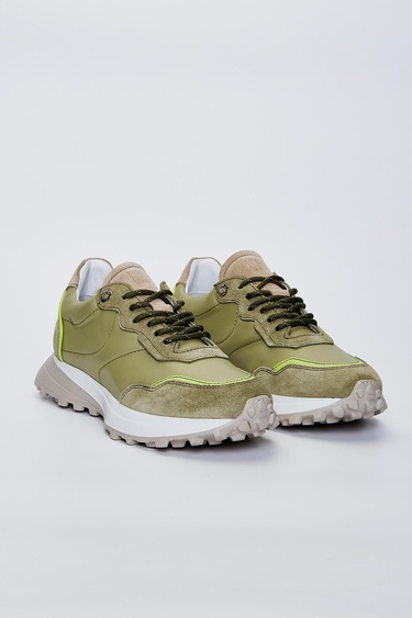  Valmenti Jianna Kadın Haki Hakiki Deri Spor Ayakkabı