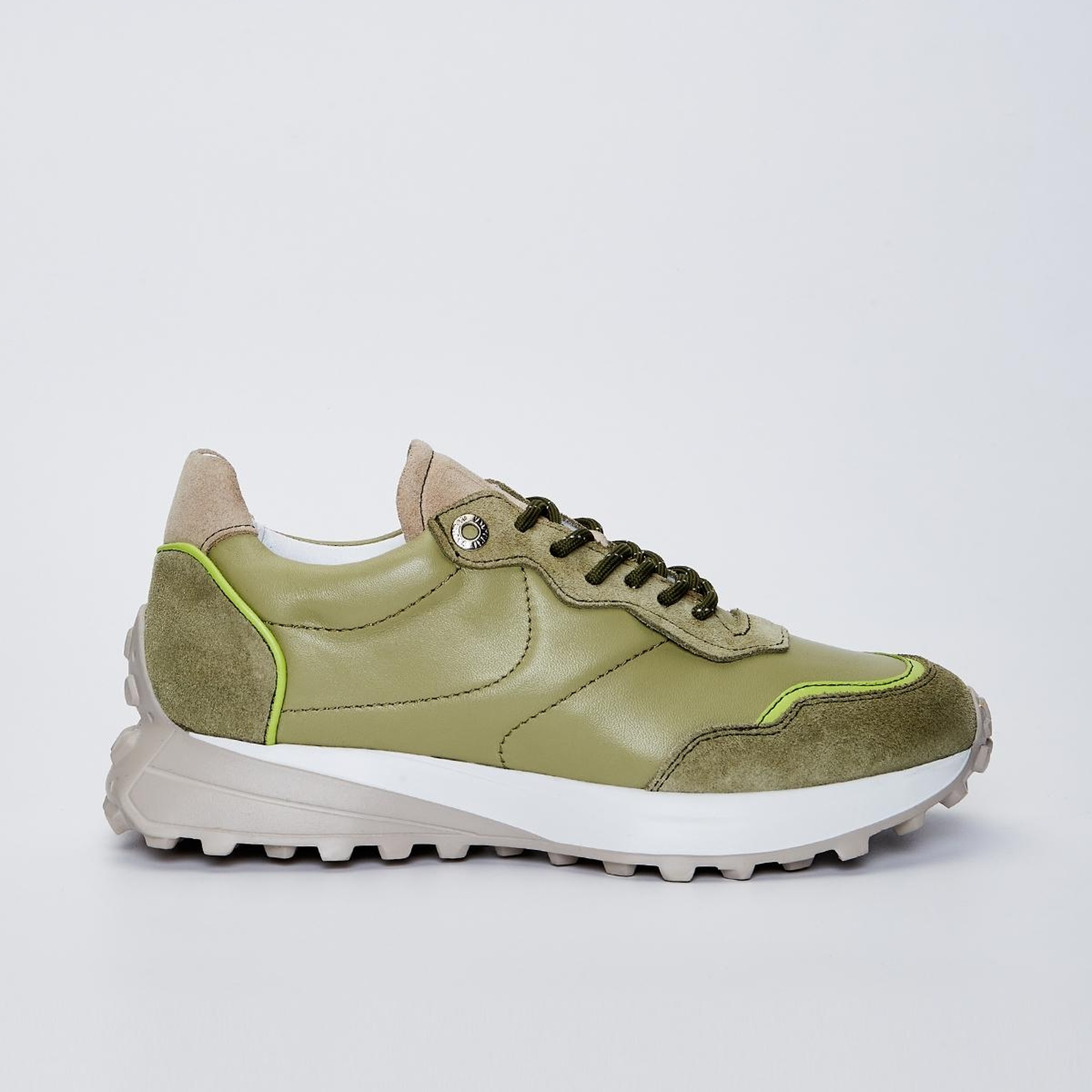 Valmenti Jianna Kadın Haki Hakiki Deri Spor Ayakkabı