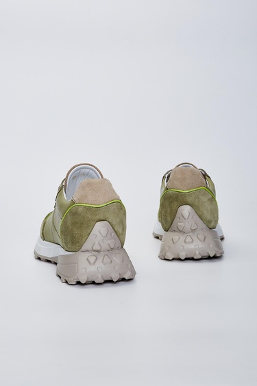  Valmenti Jianna Kadın Haki Hakiki Deri Spor Ayakkabı