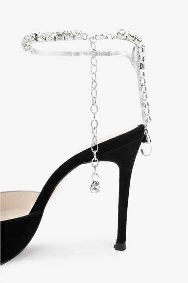  Valmenti Calla Kadın Siyah Süet Hakiki Deri Topuklu Ayakkabı