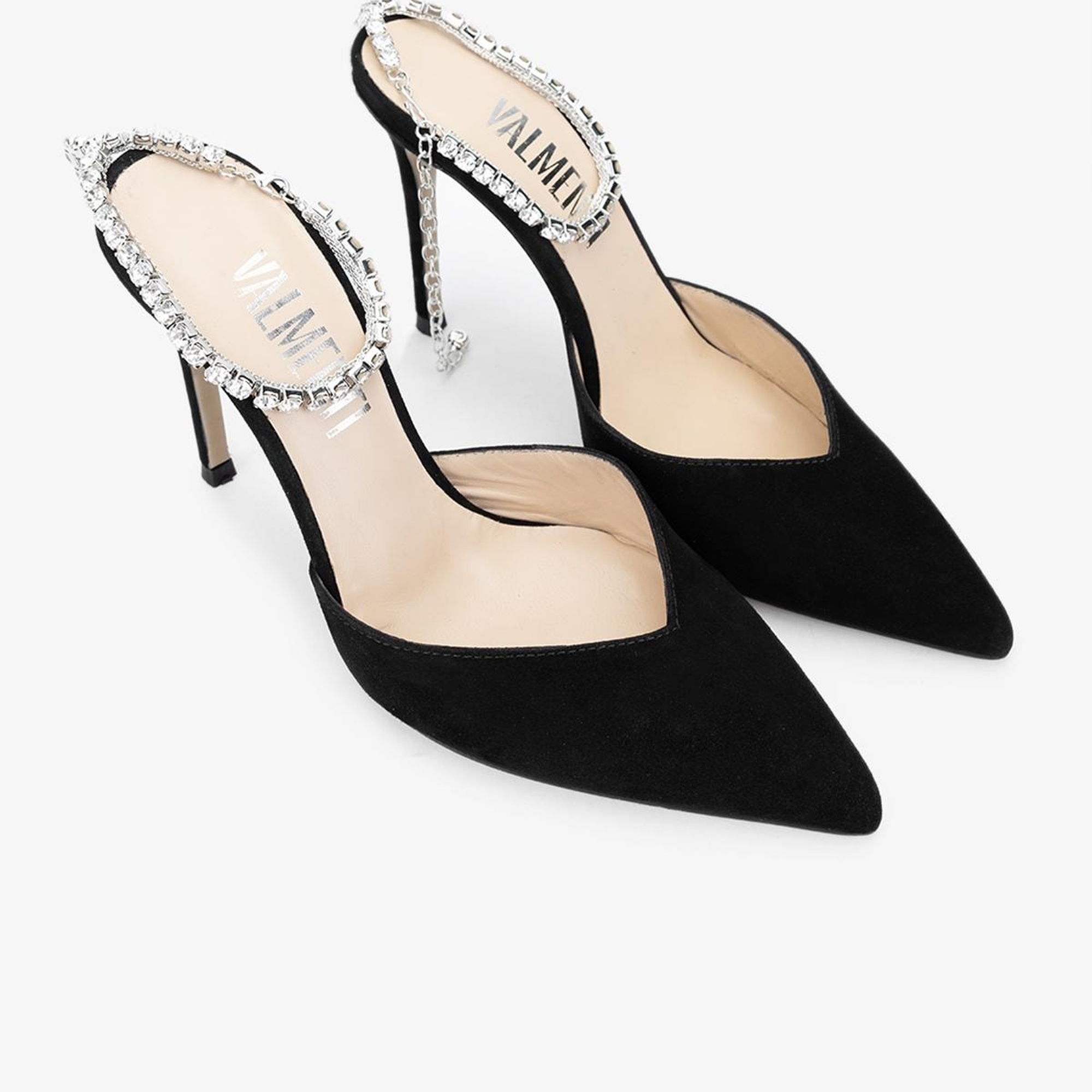 Valmenti Calla Kadın Siyah Süet Hakiki Deri Topuklu Ayakkabı
