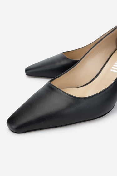  Valmenti Sergio Kadın Siyah Hakiki Deri Topuklu Ayakkabı