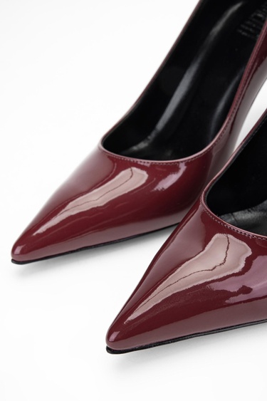  Valmenti Kadın Bordo Hakiki Deri Topuklu Ayakkabı