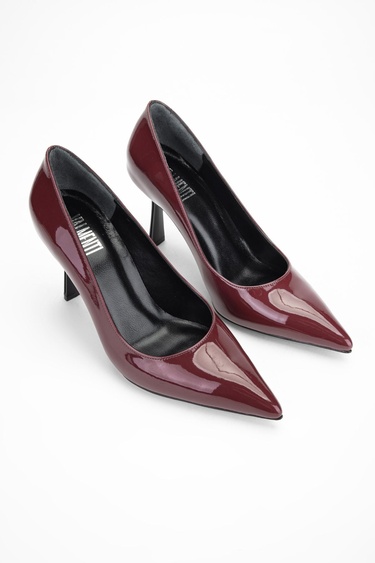  Valmenti Kadın Bordo Hakiki Deri Topuklu Ayakkabı