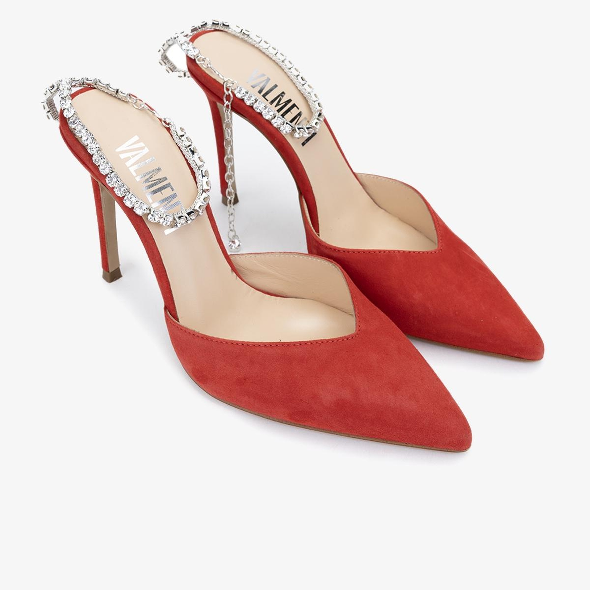 Valmenti Calla Kadın Kırmızı Süet Hakiki Deri Topuklu Ayakkabı