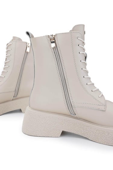  Tamer Tanca Kadın Hakiki Deri Bej Casual Bot