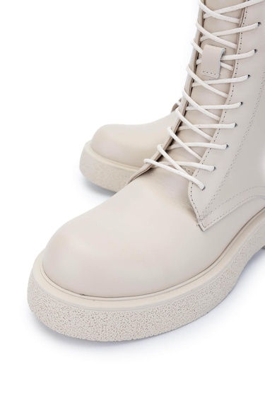  Tamer Tanca Kadın Hakiki Deri Bej Casual Bot