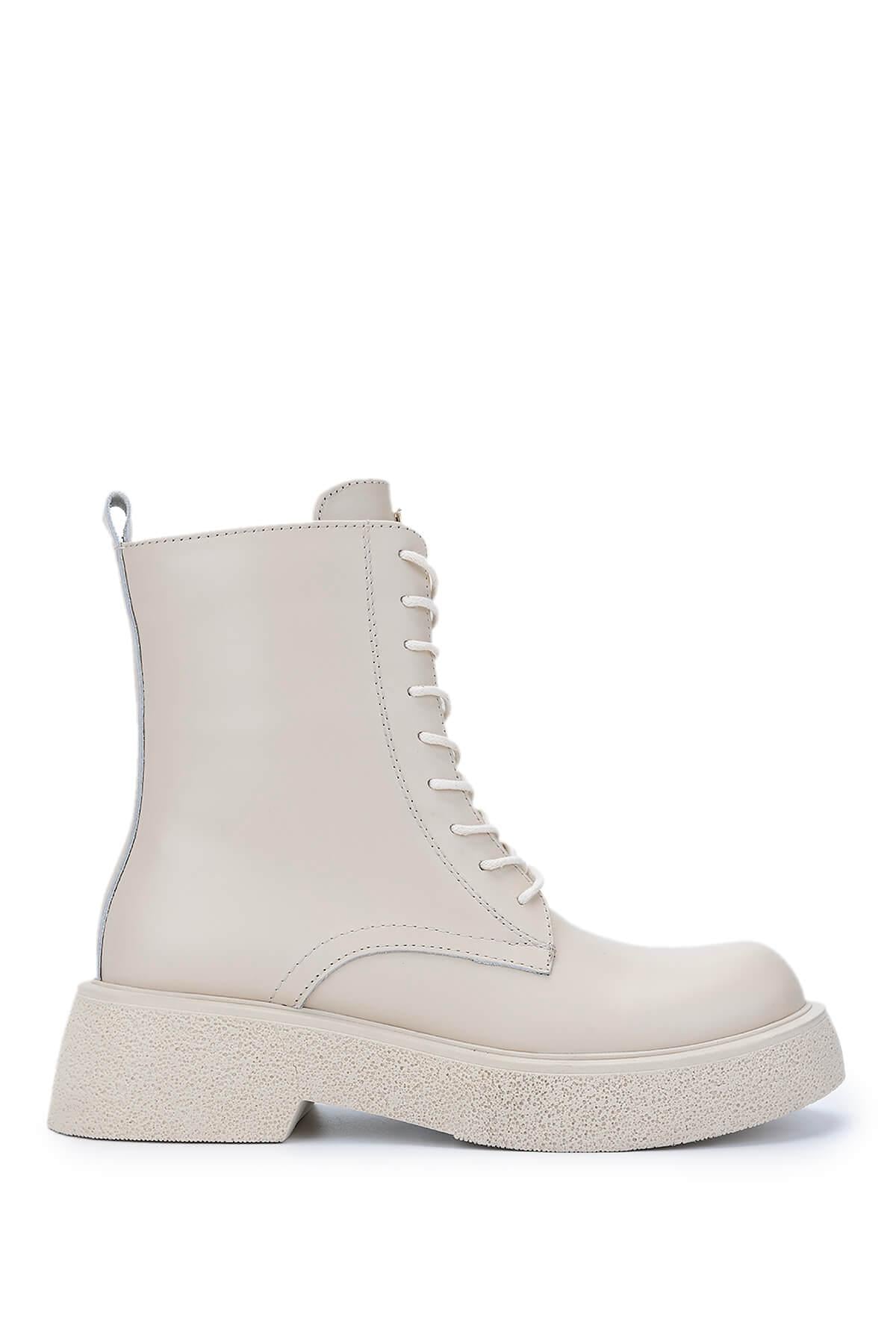  Tamer Tanca Kadın Hakiki Deri Bej Casual Bot