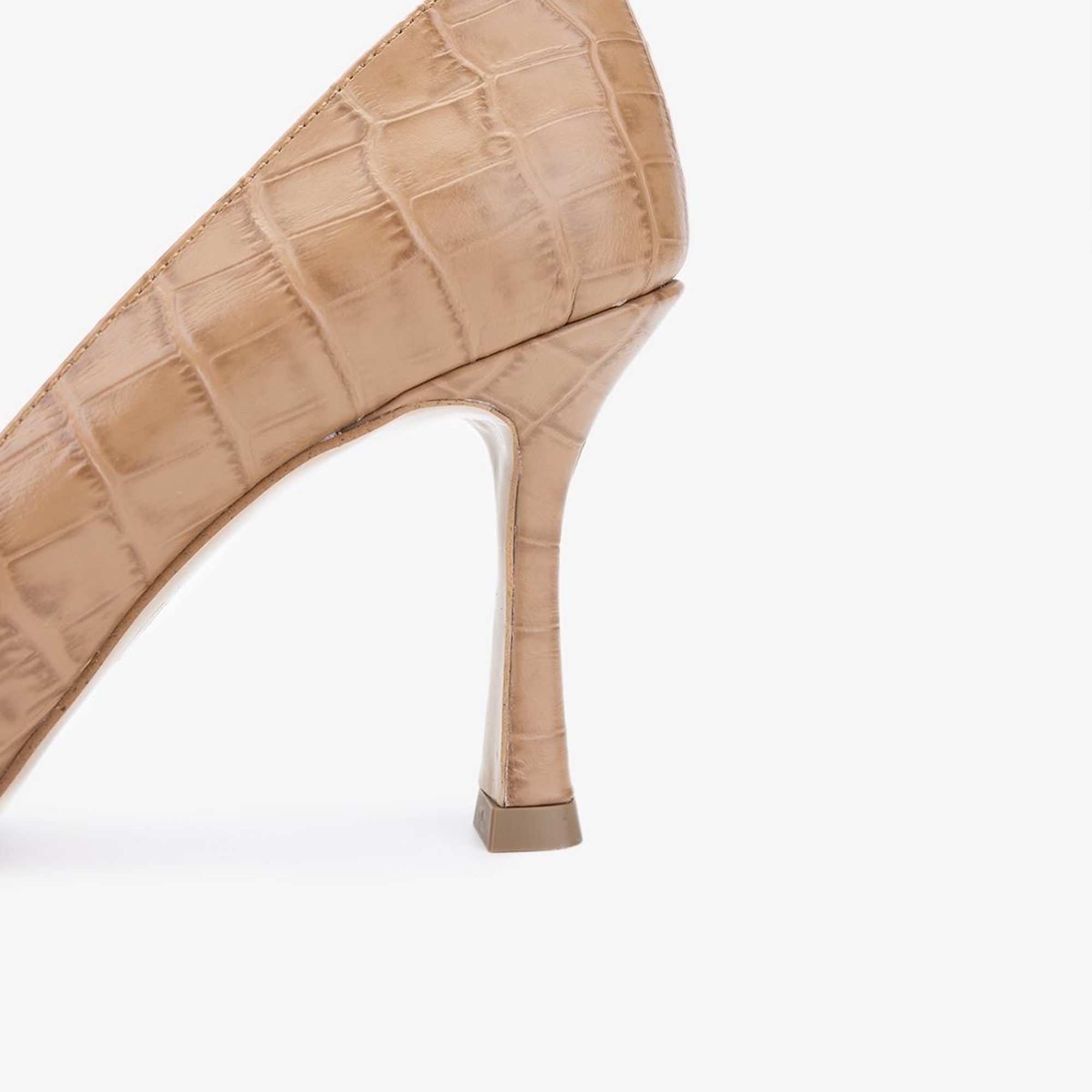 Valmenti Orionex Kadın Caramel Kroko Hakiki Deri Topuklu Ayakkabı