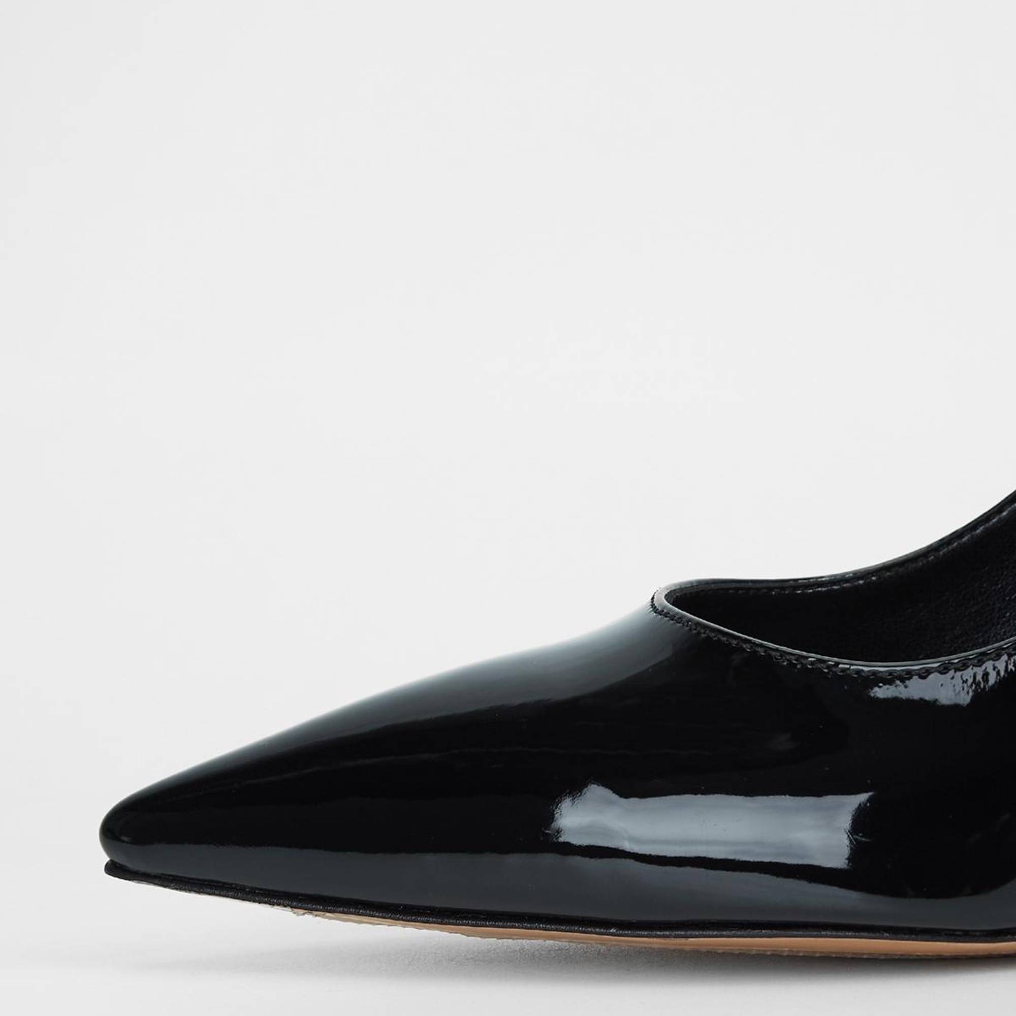 Valmenti Kadın Siyah Rugan Hakiki Deri Topuklu Ayakkabı