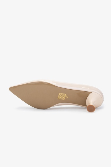  Valmenti Kadın Ekru Vegan Topuklu Ayakkabı