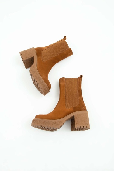  Tamer Tanca Kadın Hakiki Deri Kahverengi Casual Bot