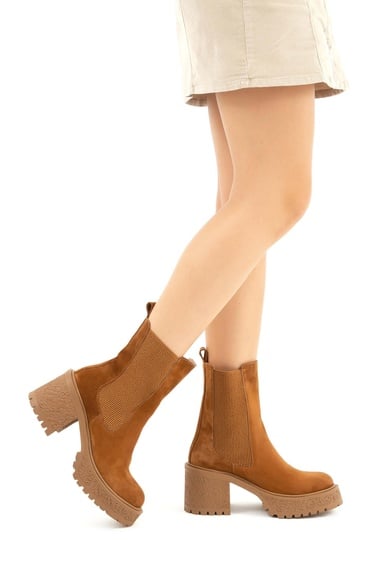  Tamer Tanca Kadın Hakiki Deri Kahverengi Casual Bot