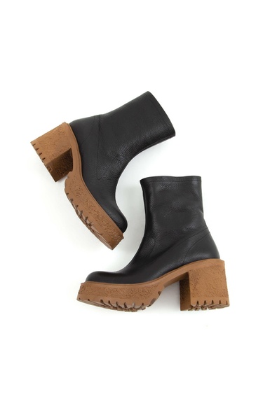  Tamer Tanca Kadın Hakiki Deri Siyah Casual Bot