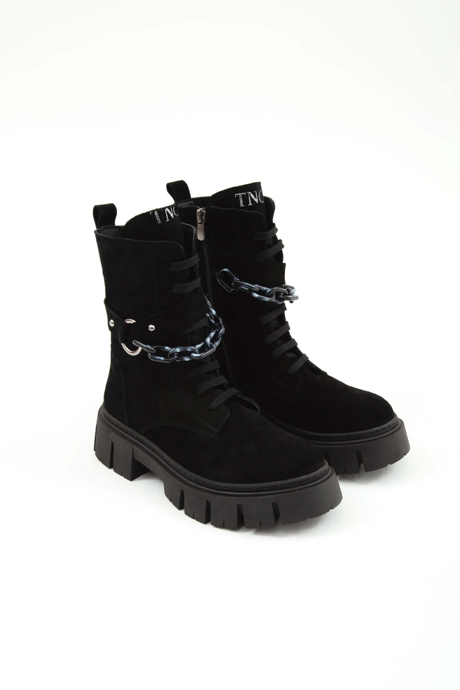  Tamer Tanca Kadın Hakiki Deri Siyah Casual Bot