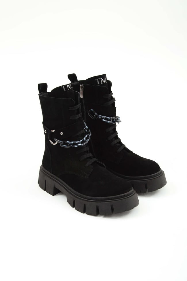  Tamer Tanca Kadın Hakiki Deri Siyah Casual Bot