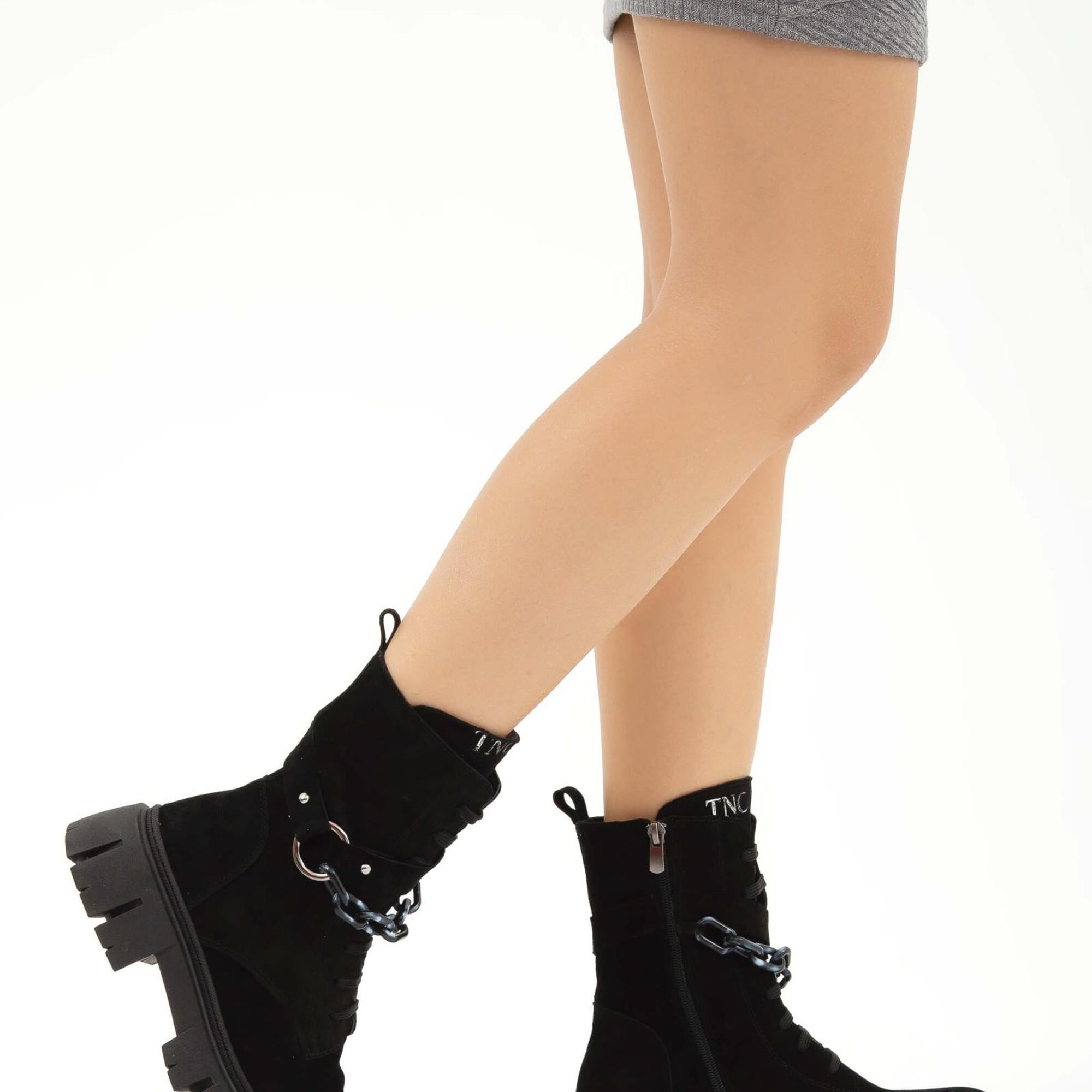 Tamer Tanca Kadın Hakiki Deri Siyah Casual Bot