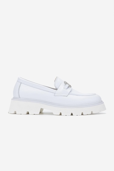  Valmenti Nicola Kadın Beyaz Hakiki Deri Loafer Ayakkabı